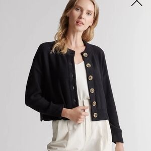 Quince 100% Cotton Black Cardigan